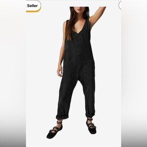 Free People High Roller Jumpsuit Black Large NWOT